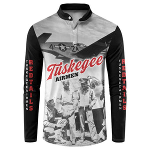 Tuskegee Airmen 332nd Fighter Group Button Sweatshirt Vintage-style War