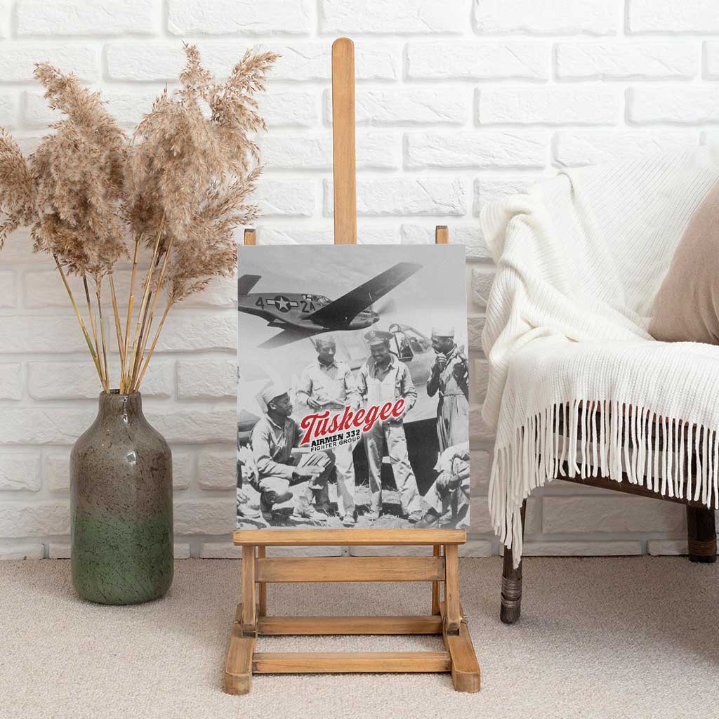 Tuskegee Airmen 332nd Fighter Group Canvas Wall Art Vintage-style War - African Pride
