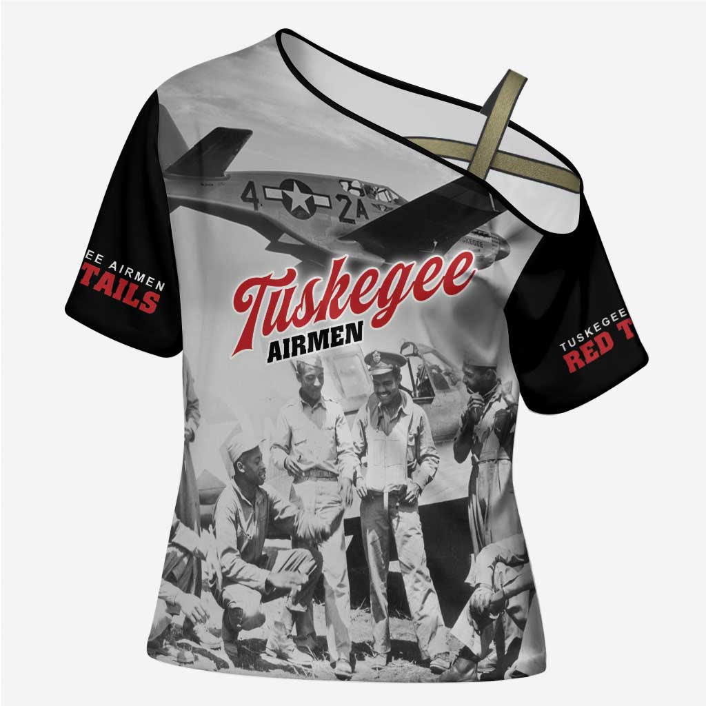 Tuskegee Airmen 332nd Fighter Group Cross Shoulder Shirt Vintage-style War