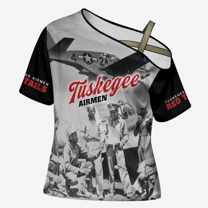 Tuskegee Airmen 332nd Fighter Group Cross Shoulder Shirt Vintage-style War