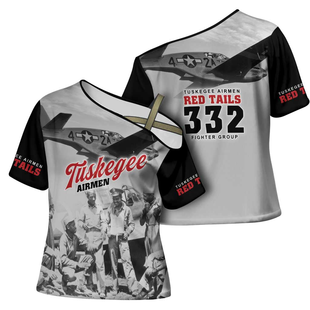 Tuskegee Airmen 332nd Fighter Group Cross Shoulder Shirt Vintage-style War