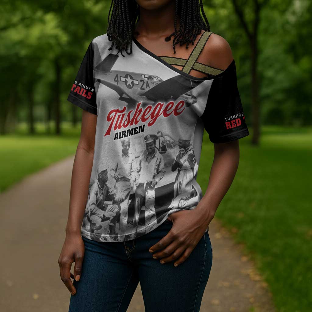 Tuskegee Airmen 332nd Fighter Group Cross Shoulder Shirt Vintage-style War