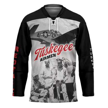Tuskegee Airmen 332nd Fighter Group Hockey Jersey Vintage-style War