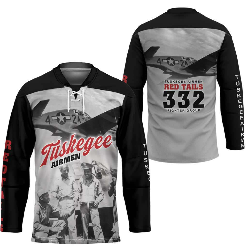 Tuskegee Airmen 332nd Fighter Group Hockey Jersey Vintage-style War