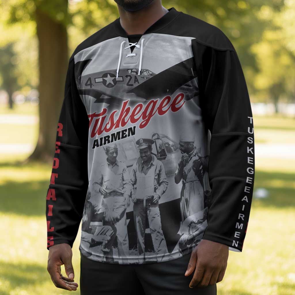 Tuskegee Airmen 332nd Fighter Group Hockey Jersey Vintage-style War