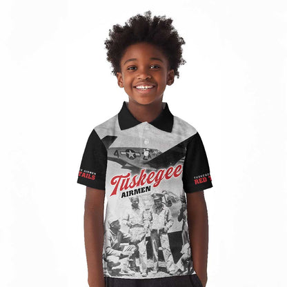 Tuskegee Airmen 332nd Fighter Group Kid Polo Shirt Vintage-style War - African Pride