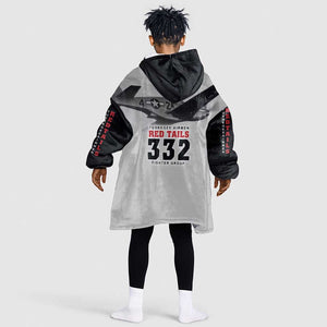 Tuskegee Airmen 332nd Fighter Group Kid Wearable Blanket Hoodie Vintage-style War - African Pride