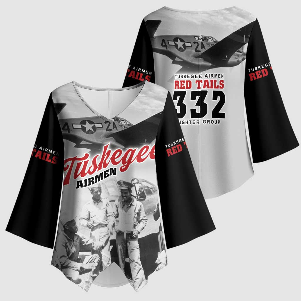Tuskegee Airmen 332nd Fighter Group Kimono Sleeve Blouse Vintage-style War