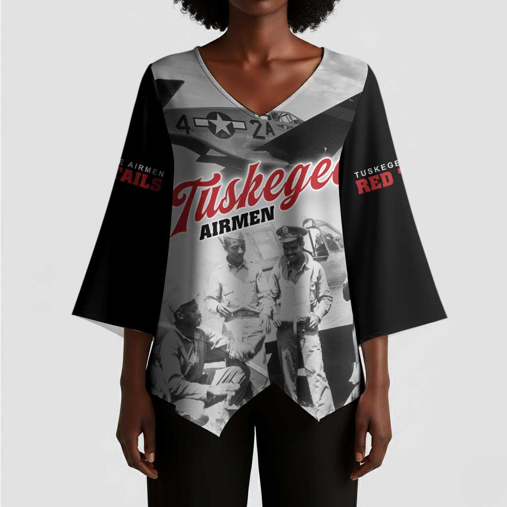 Tuskegee Airmen 332nd Fighter Group Kimono Sleeve Blouse Vintage-style War
