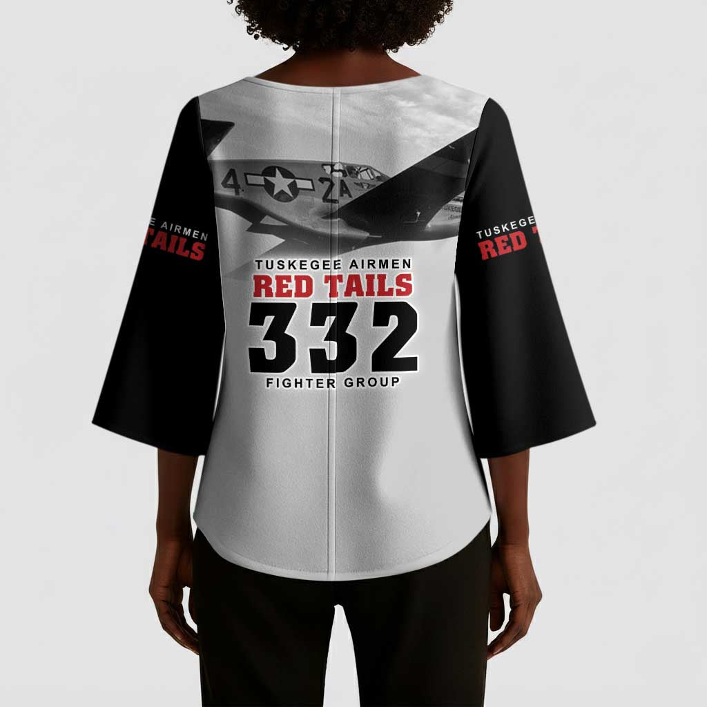 Tuskegee Airmen 332nd Fighter Group Kimono Sleeve Blouse Vintage-style War