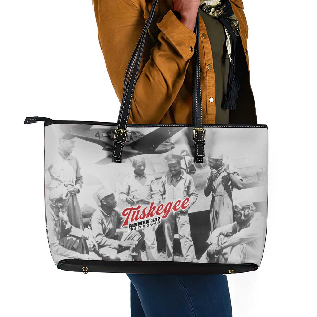 Tuskegee Airmen 332nd Fighter Group Leather Tote Bag Vintage-style War - African Pride