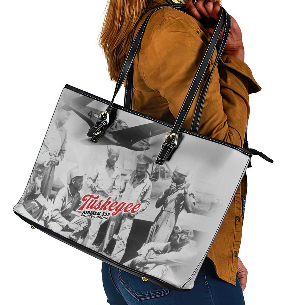 Tuskegee Airmen 332nd Fighter Group Leather Tote Bag Vintage-style War - African Pride