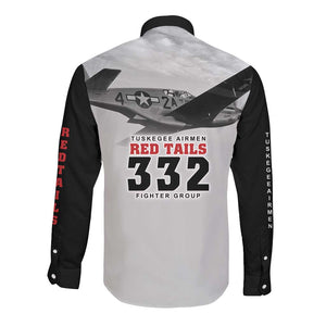Tuskegee Airmen 332nd Fighter Group Long Sleeve Button Shirt Vintage-style War - African Pride