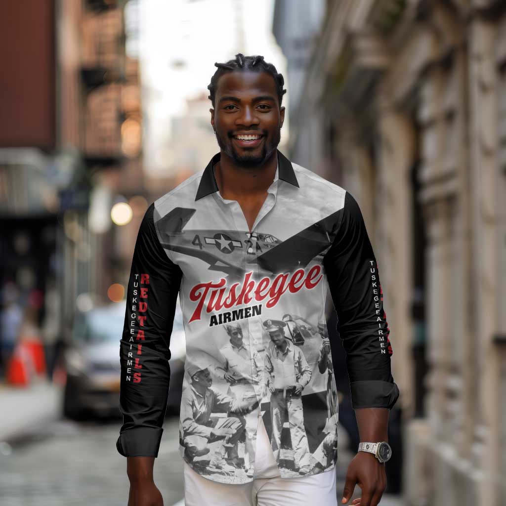 Tuskegee Airmen 332nd Fighter Group Long Sleeve Button Shirt Vintage-style War - African Pride