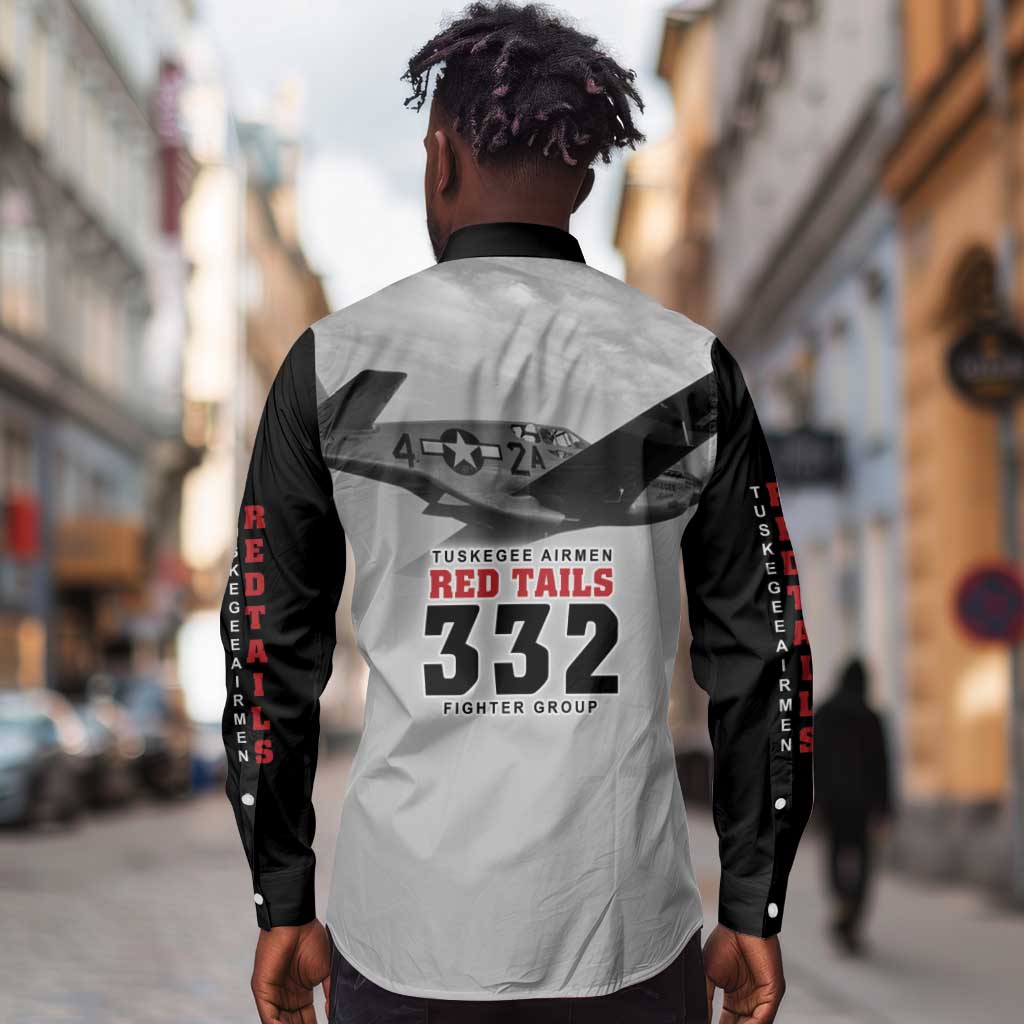 Tuskegee Airmen 332nd Fighter Group Long Sleeve Button Shirt Vintage-style War - African Pride