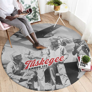 Tuskegee Airmen 332nd Fighter Group Round Carpet Vintage-style War - African Pride