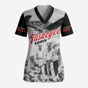 Tuskegee Airmen 332nd Fighter Group Scrub Top Vintage-style War - African Pride