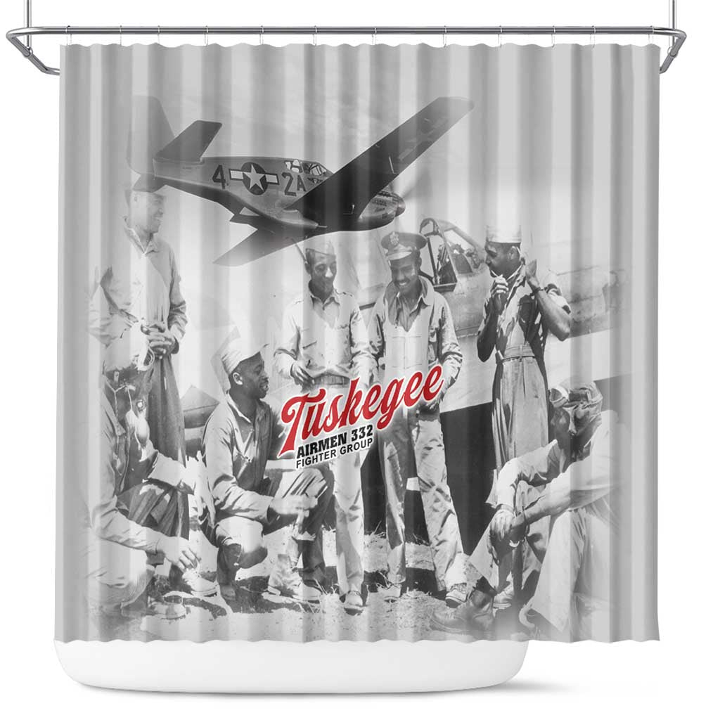 Tuskegee Airmen 332nd Fighter Group Shower Curtain Vintage-style War - African Pride