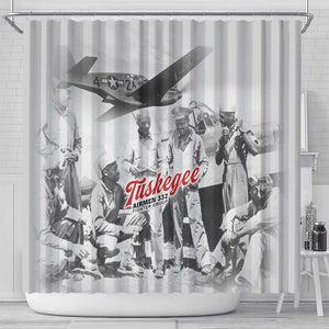 Tuskegee Airmen 332nd Fighter Group Shower Curtain Vintage-style War - African Pride