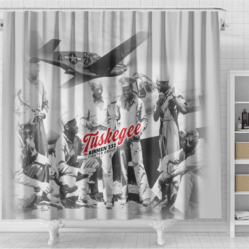 Tuskegee Airmen 332nd Fighter Group Shower Curtain Vintage-style War - African Pride