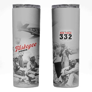 Tuskegee Airmen 332nd Fighter Group Skinny Tumbler Vintage-style War - African Pride