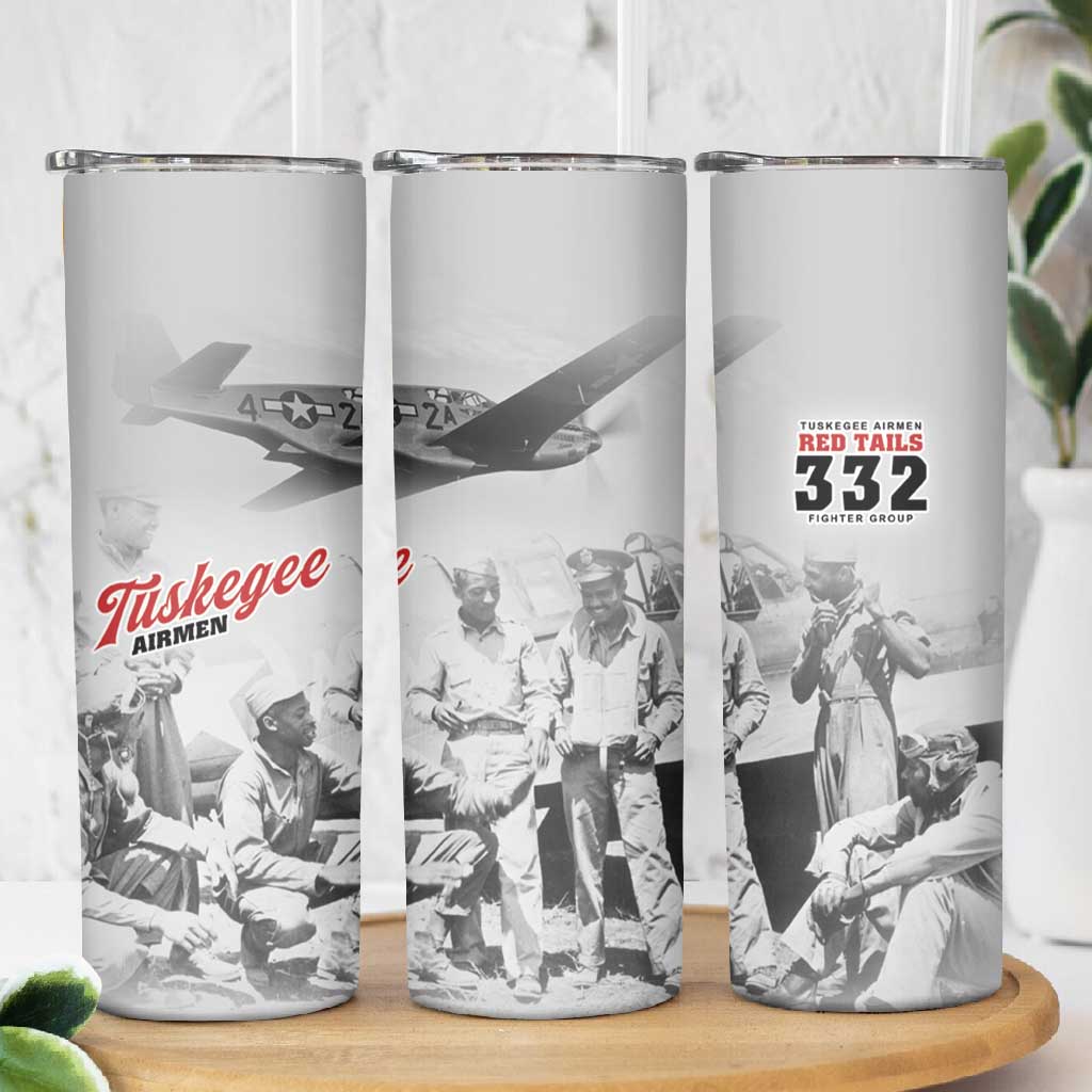 Tuskegee Airmen 332nd Fighter Group Skinny Tumbler Vintage-style War - African Pride