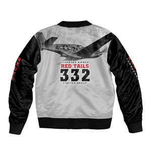 Tuskegee Airmen 332nd Fighter Group Sleeve Zip Bomber Jacket Vintage-style War - African Pride