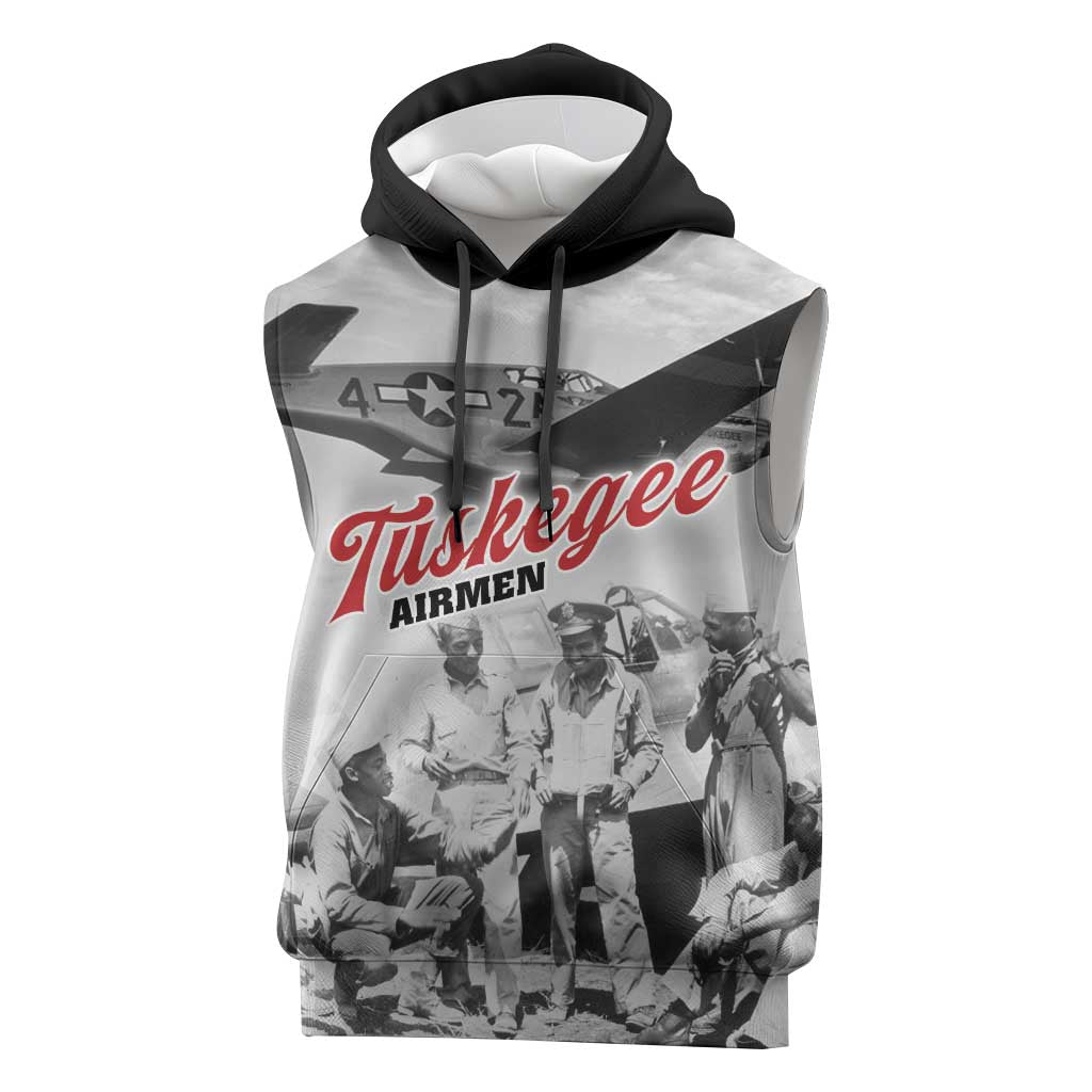 Tuskegee Airmen 332nd Fighter Group Sleeveless Hoodie Vintage-style War - African Pride