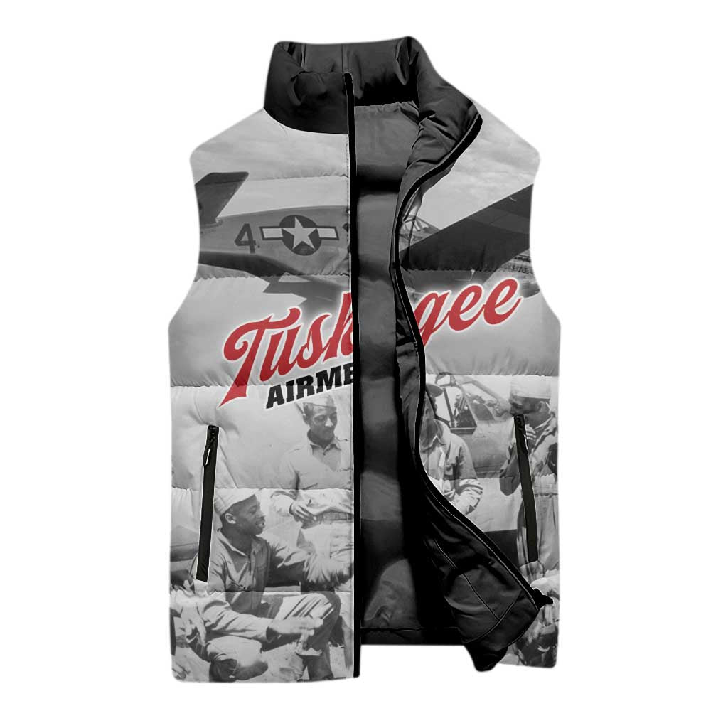 Tuskegee Airmen 332nd Fighter Group Sleeveless Puffer Jacket Vintage-style War