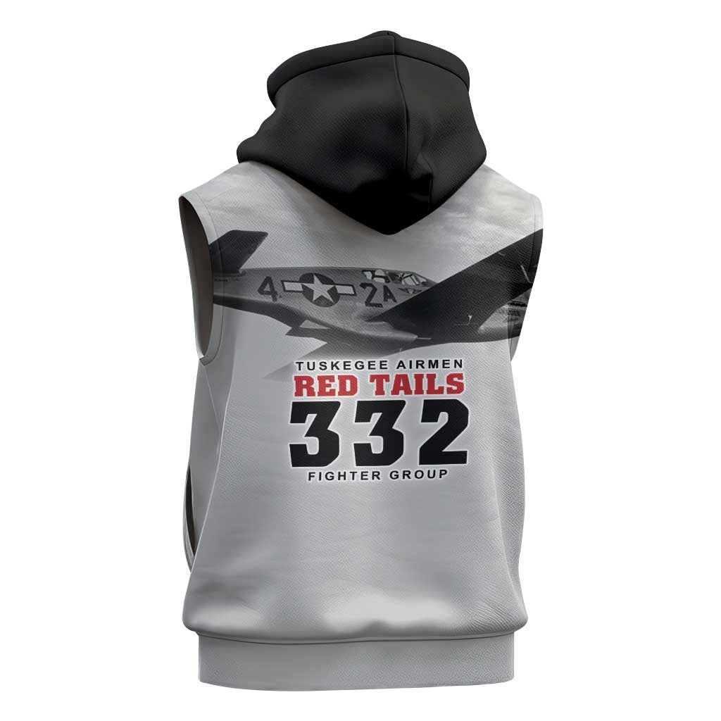 Tuskegee Airmen 332nd Fighter Group Sleeveless Zip Hoodie Vintage-style War - African Pride