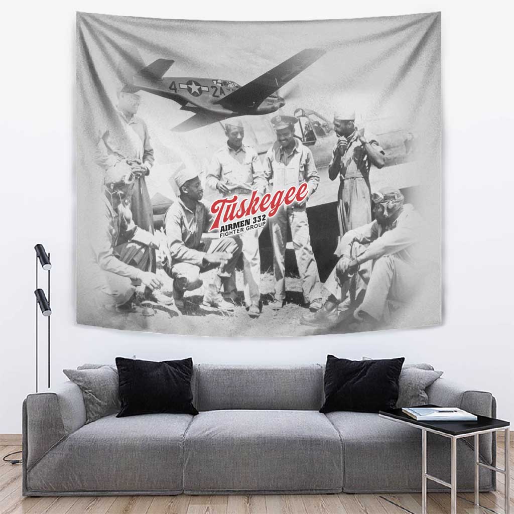 Tuskegee Airmen 332nd Fighter Group Tapestry Vintage-style War - African Pride