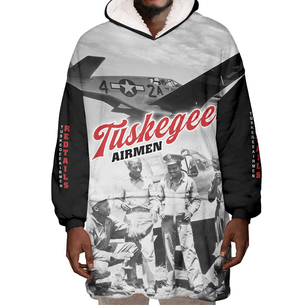 Tuskegee Airmen 332nd Fighter Group Wearable Blanket Hoodie Vintage-style War - African Pride