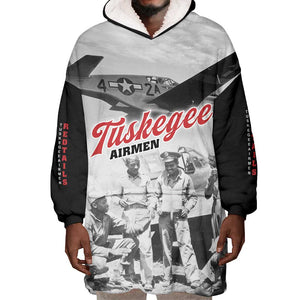 Tuskegee Airmen 332nd Fighter Group Wearable Blanket Hoodie Vintage-style War - African Pride