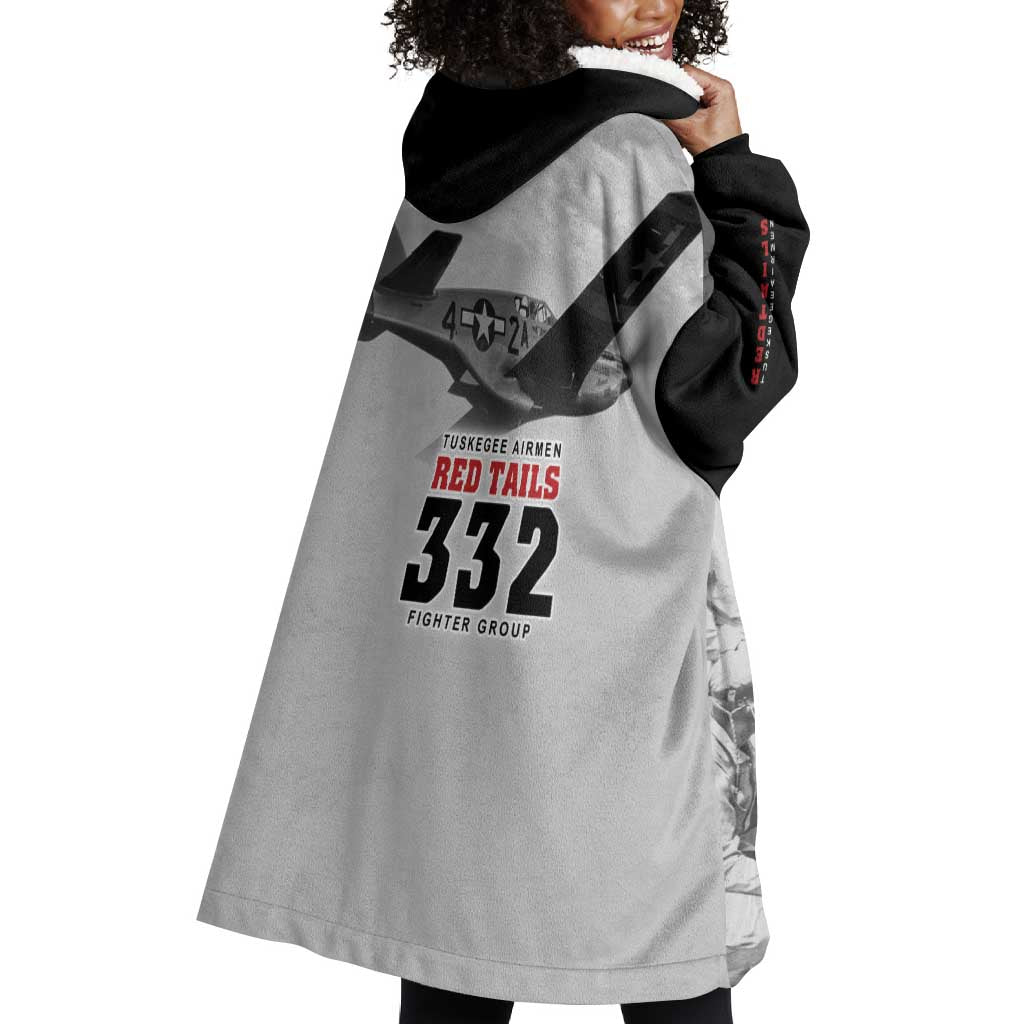 Tuskegee Airmen 332nd Fighter Group Wearable Blanket Hoodie Vintage-style War - African Pride
