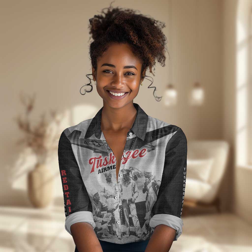 Tuskegee Airmen 332nd Fighter Group Women Casual Shirt Vintage-style War - African Pride