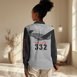 Tuskegee Airmen 332nd Fighter Group Women Casual Shirt Vintage-style War - African Pride
