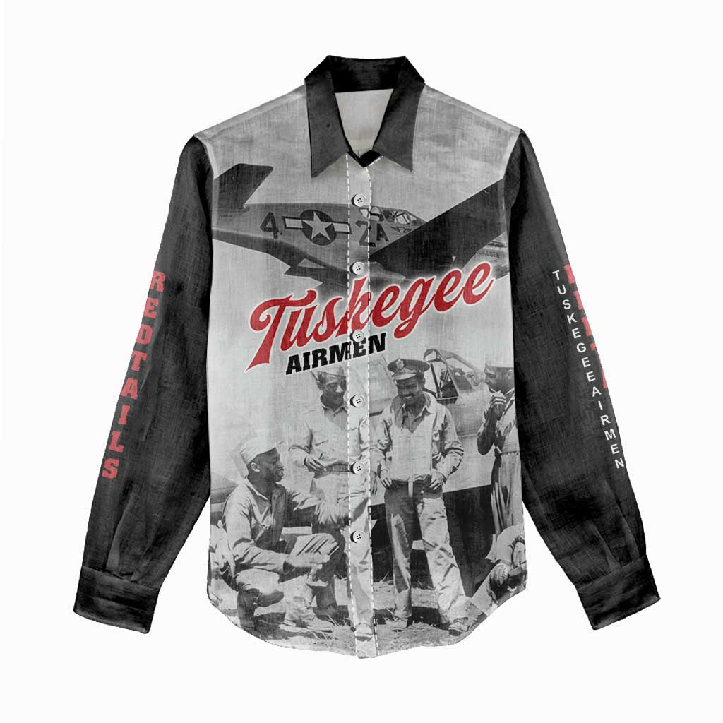 Tuskegee Airmen 332nd Fighter Group Women Casual Shirt Vintage-style War - African Pride