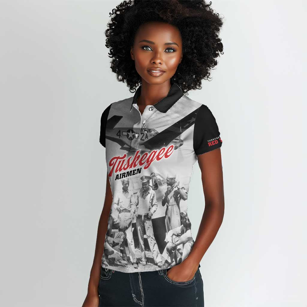 Tuskegee Airmen 332nd Fighter Group Women Polo Shirt Vintage-style War - African Pride