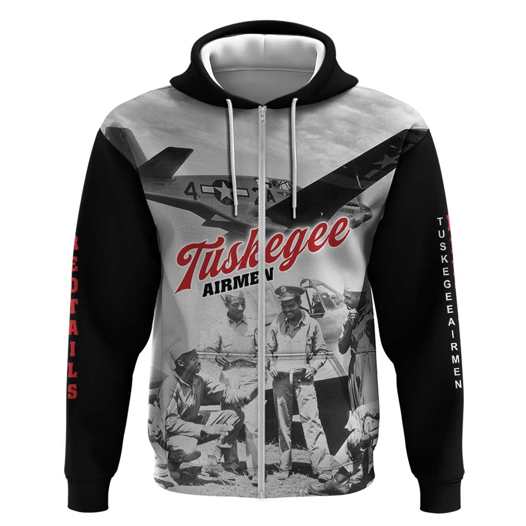 Tuskegee Airmen 332nd Fighter Group Zip Hoodie Vintage-style War - African Pride