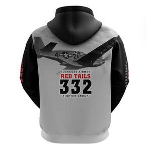 Tuskegee Airmen 332nd Fighter Group Zip Hoodie Vintage-style War - African Pride