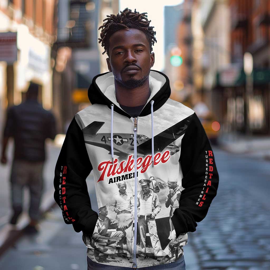 Tuskegee Airmen 332nd Fighter Group Zip Hoodie Vintage-style War - African Pride