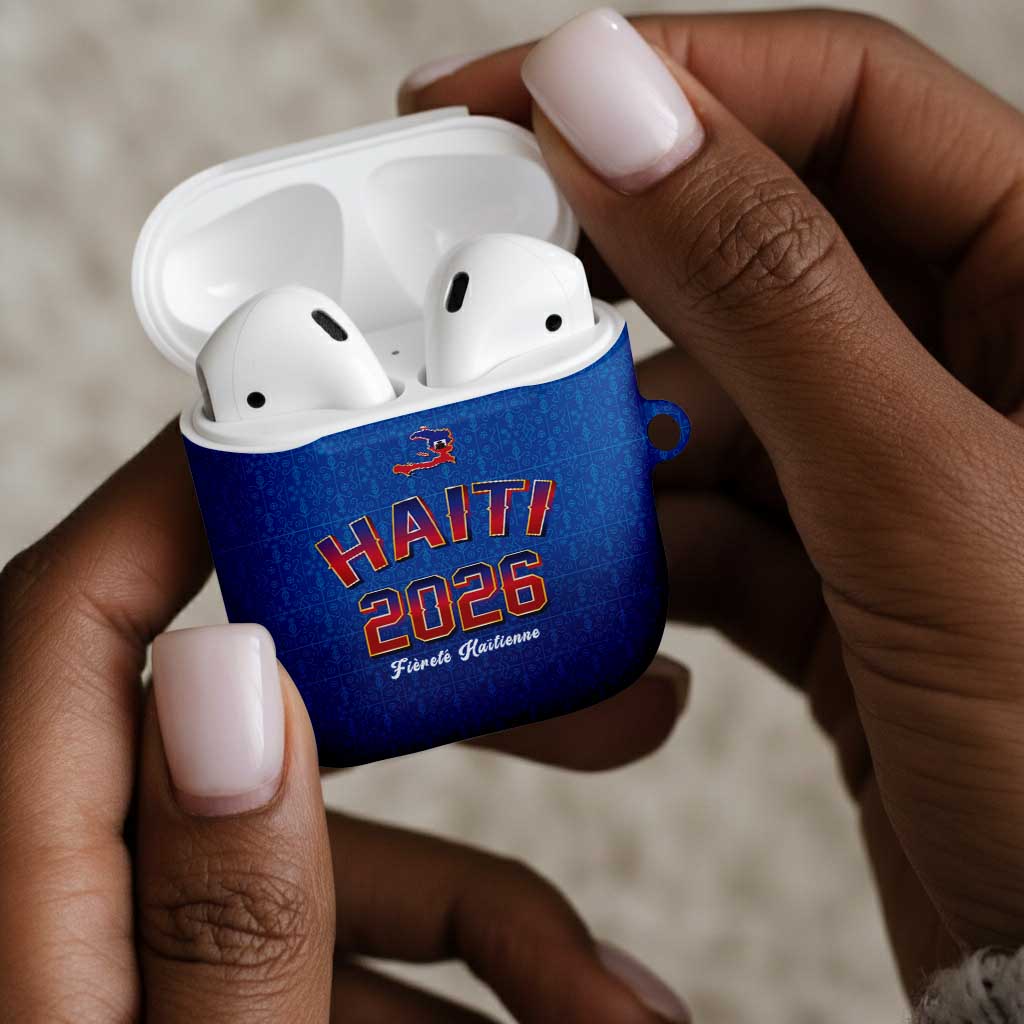 Afro-Haitians World Football 2026 AirPods Case Haiti est de Retour Blue Voodoo Veve Spirits