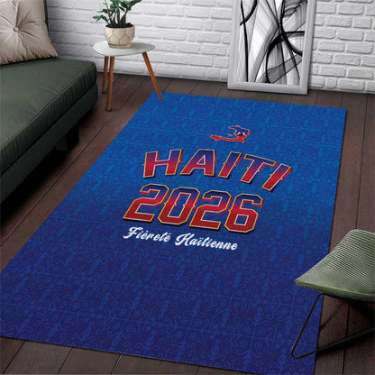Afro-Haitians World Football 2026 Area Rug Haiti est de Retour Blue Voodoo Veve Spirits - African Pride