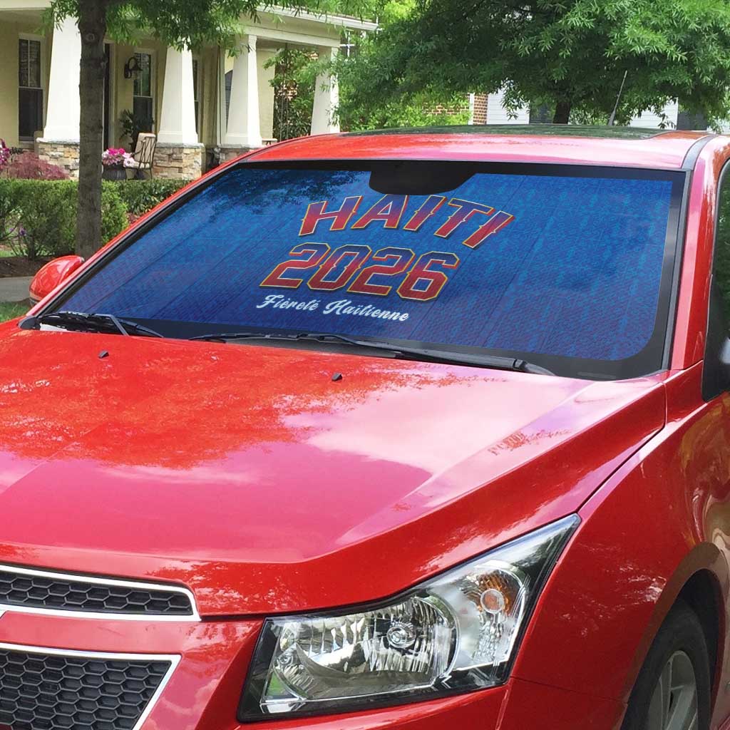 Afro-Haitians World Football 2026 Auto Sun Shade Haiti est de Retour Blue Voodoo Veve Spirits