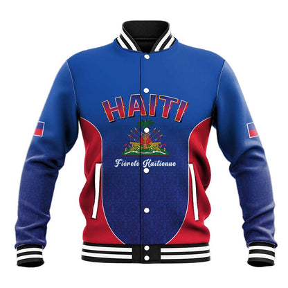 Afro-Haitians World Football 2026 Baseball Jacket Haiti est de Retour Blue Voodoo Veve Spirits - African Pride