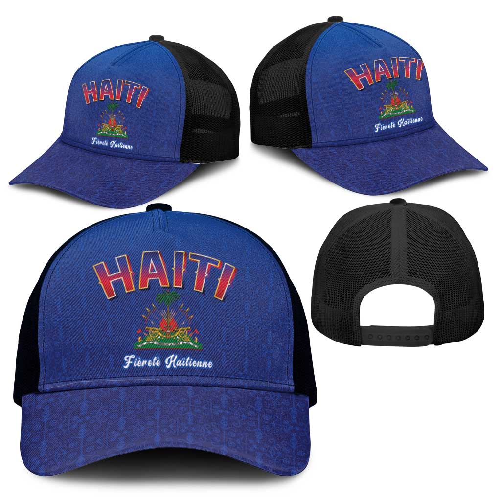 Afro-Haitians World Football 2026 Baseball Net Cap Haiti est de Retour Blue Voodoo Veve Spirits - African Pride
