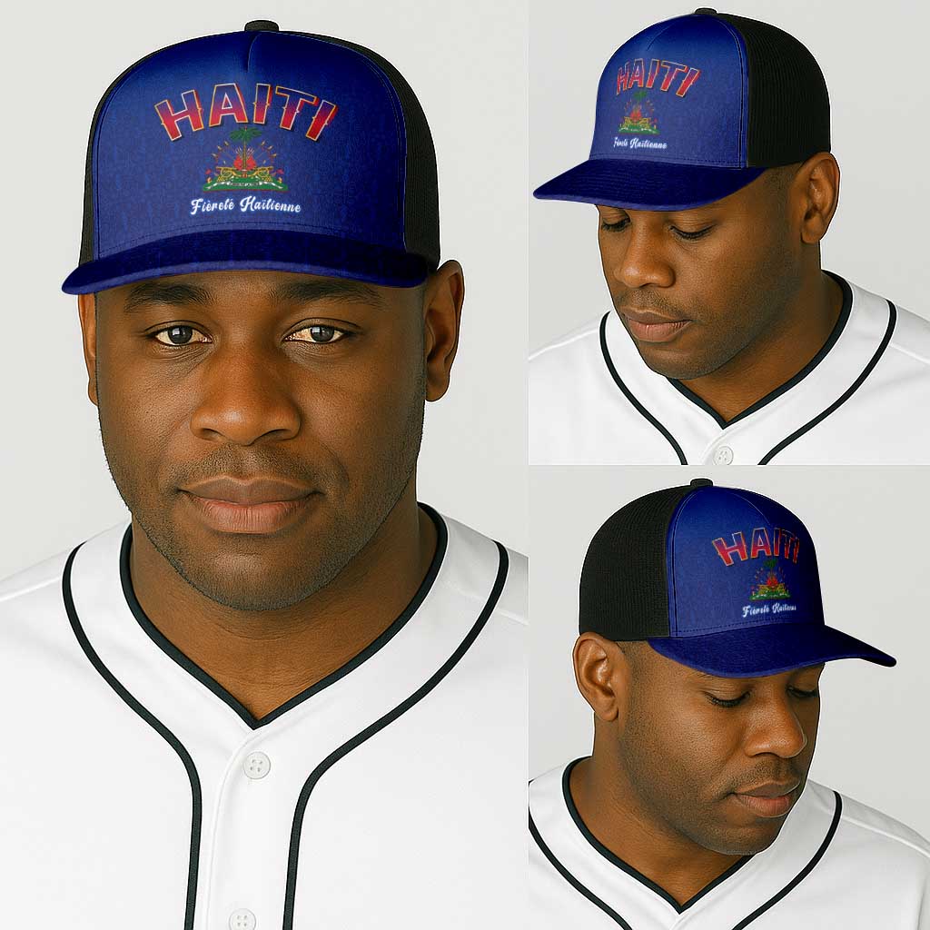 Afro-Haitians World Football 2026 Baseball Net Cap Haiti est de Retour Blue Voodoo Veve Spirits - African Pride