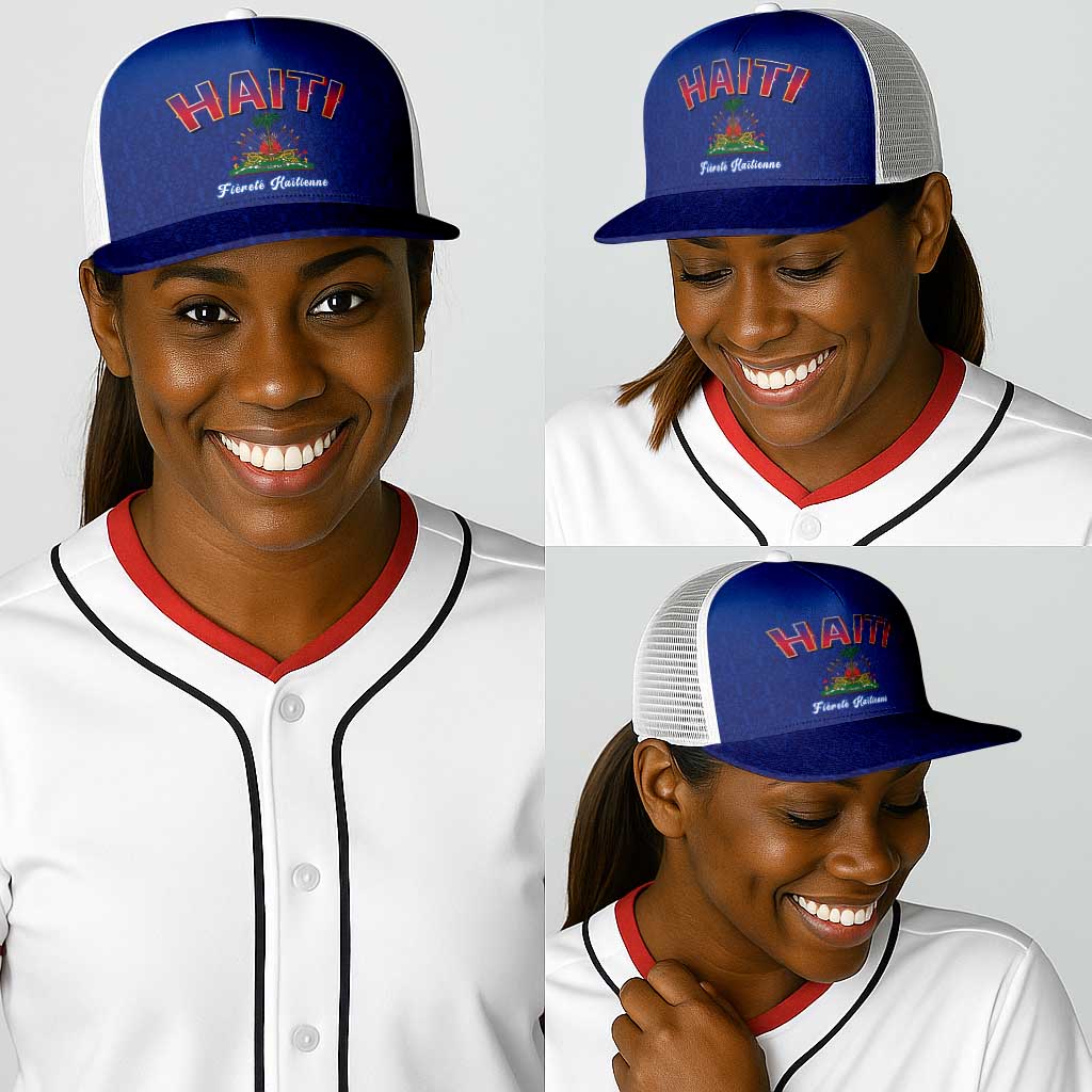 Afro-Haitians World Football 2026 Baseball Net Cap Haiti est de Retour Blue Voodoo Veve Spirits - African Pride