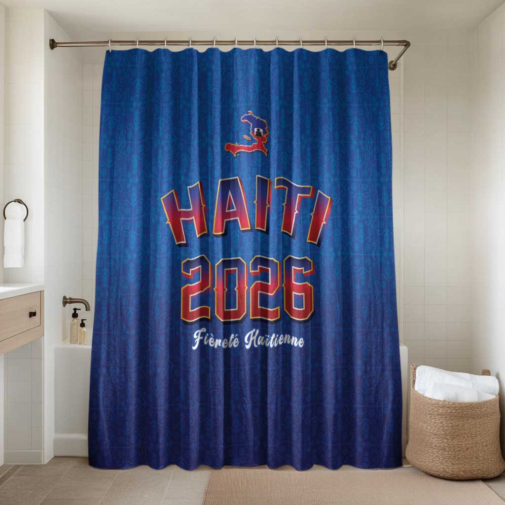 Afro-Haitians World Football 2026 Bathroom Set Haiti est de Retour Blue Voodoo Veve Spirits