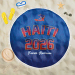 Afro-Haitians World Football 2026 Beach Blanket Haiti est de Retour Blue Voodoo Veve Spirits - African Pride